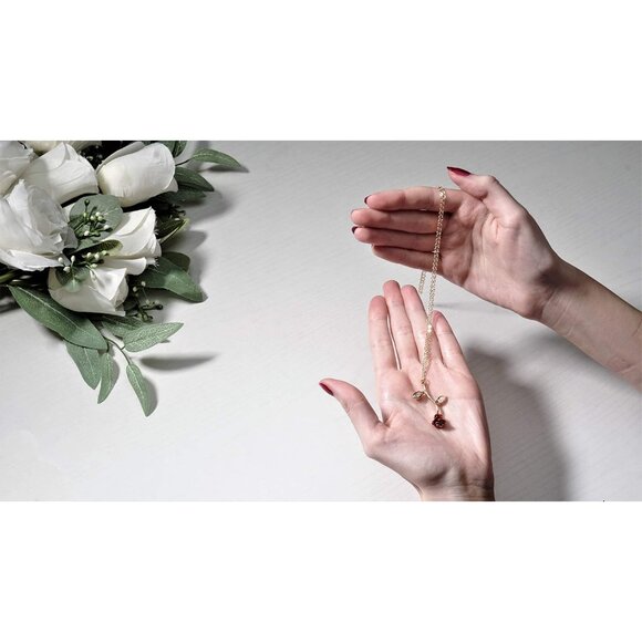 Adorable Gold Rose Pendant Necklace for Women & Teens - Lifetime Guarantee - Picture 8 of 9